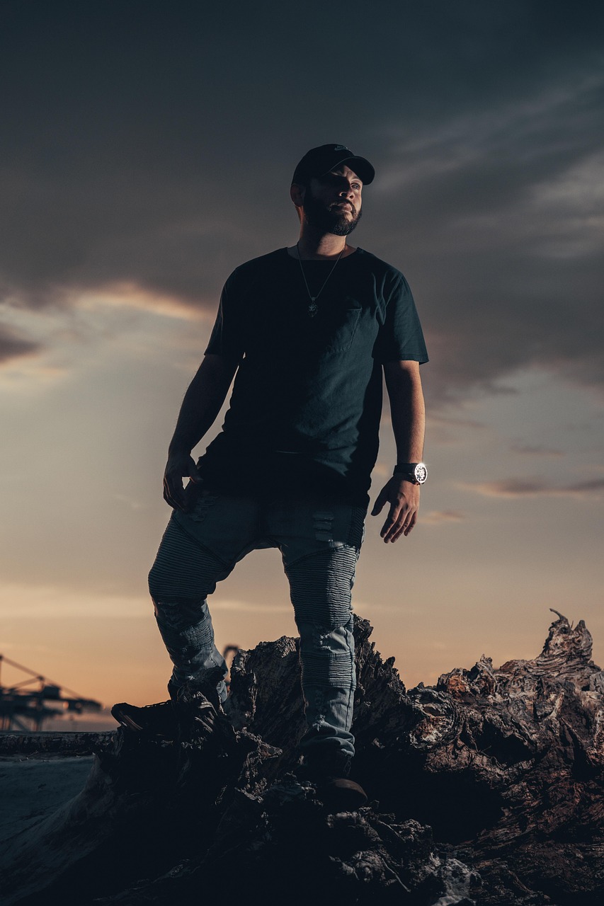 stand, confidence, nature, person, male, men, portrait, confident, man, light, dark, sky, sunset